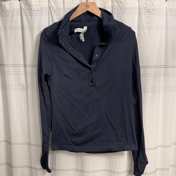 Athleta Tops - Athleta blue gray Long-Sleeve Snap pullover